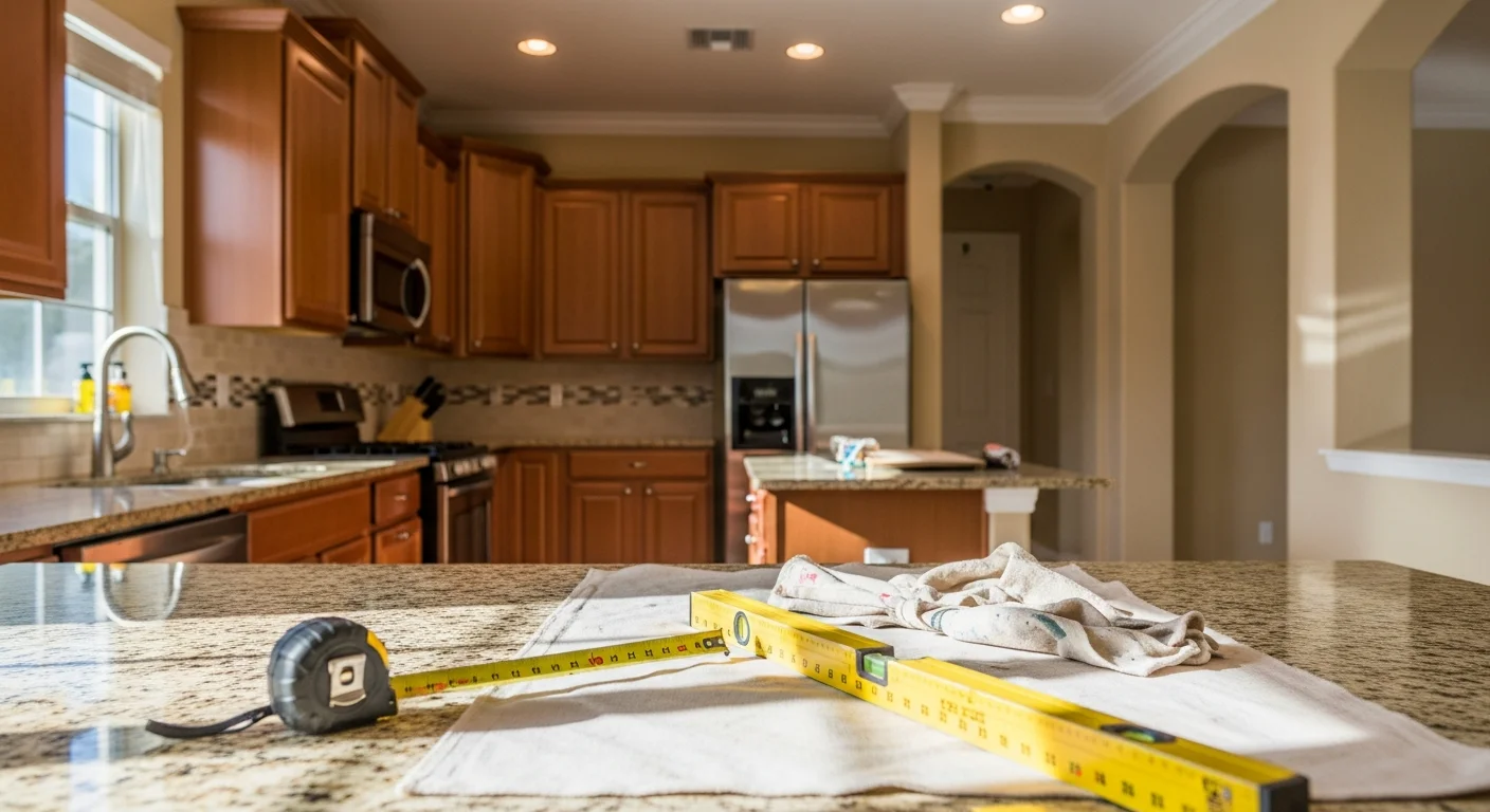 Modern kitchen remodel with custom cabinets and countertops